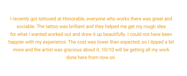Orange text on white praising work at Horanable and excitement to return
