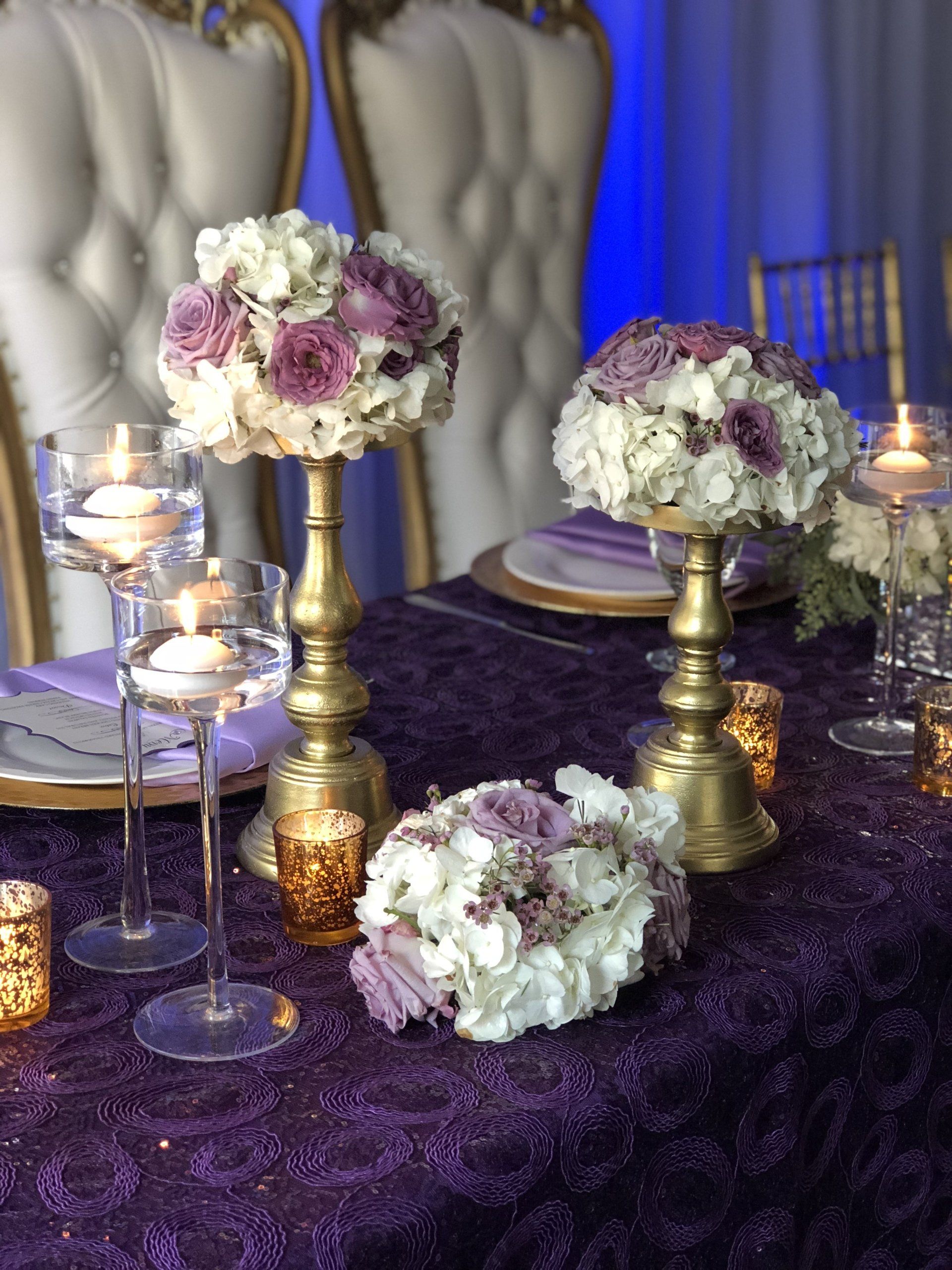 Floral arrangements for an event design in various styles 