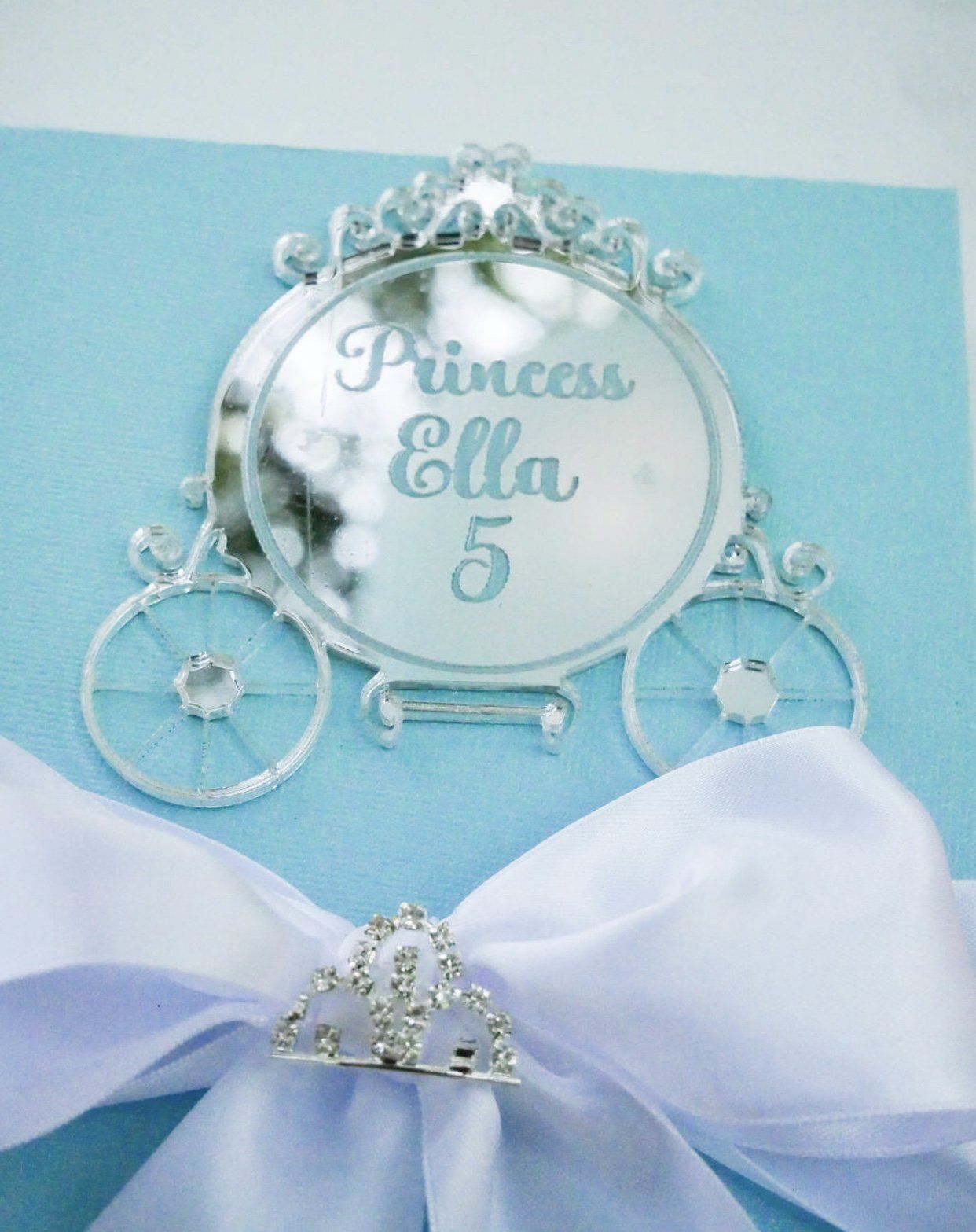 Princess birthday welcome sign with silver frame and personalized name décor