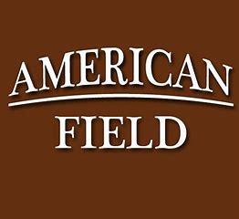 An american field logo on a brown background