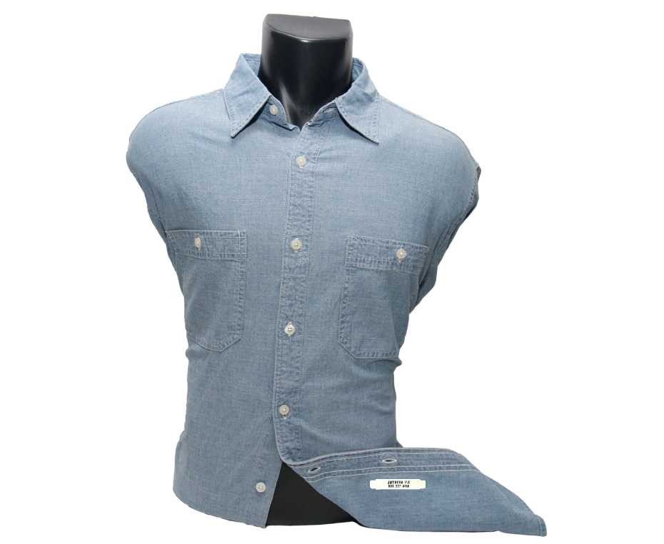 Iron On Clothing Label applied on the inside of a shirt tail