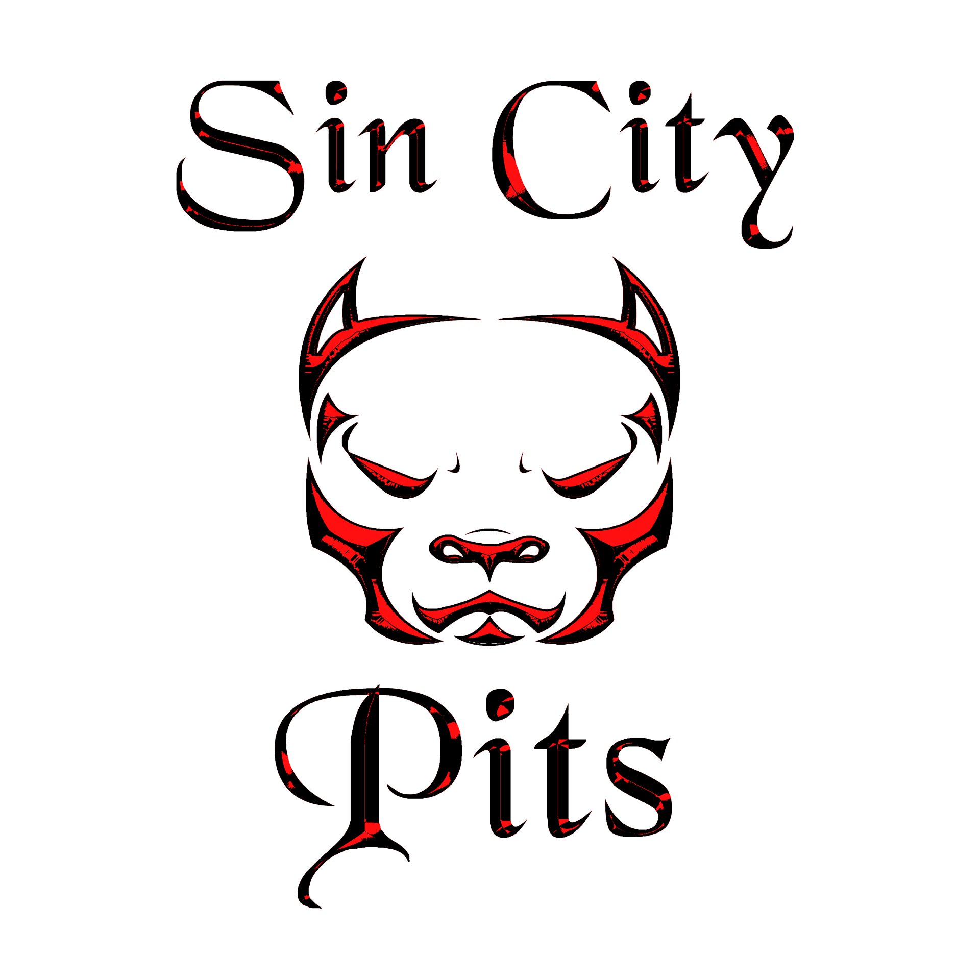 Sin City Pits logo in red and black used on merchandise and branding.
