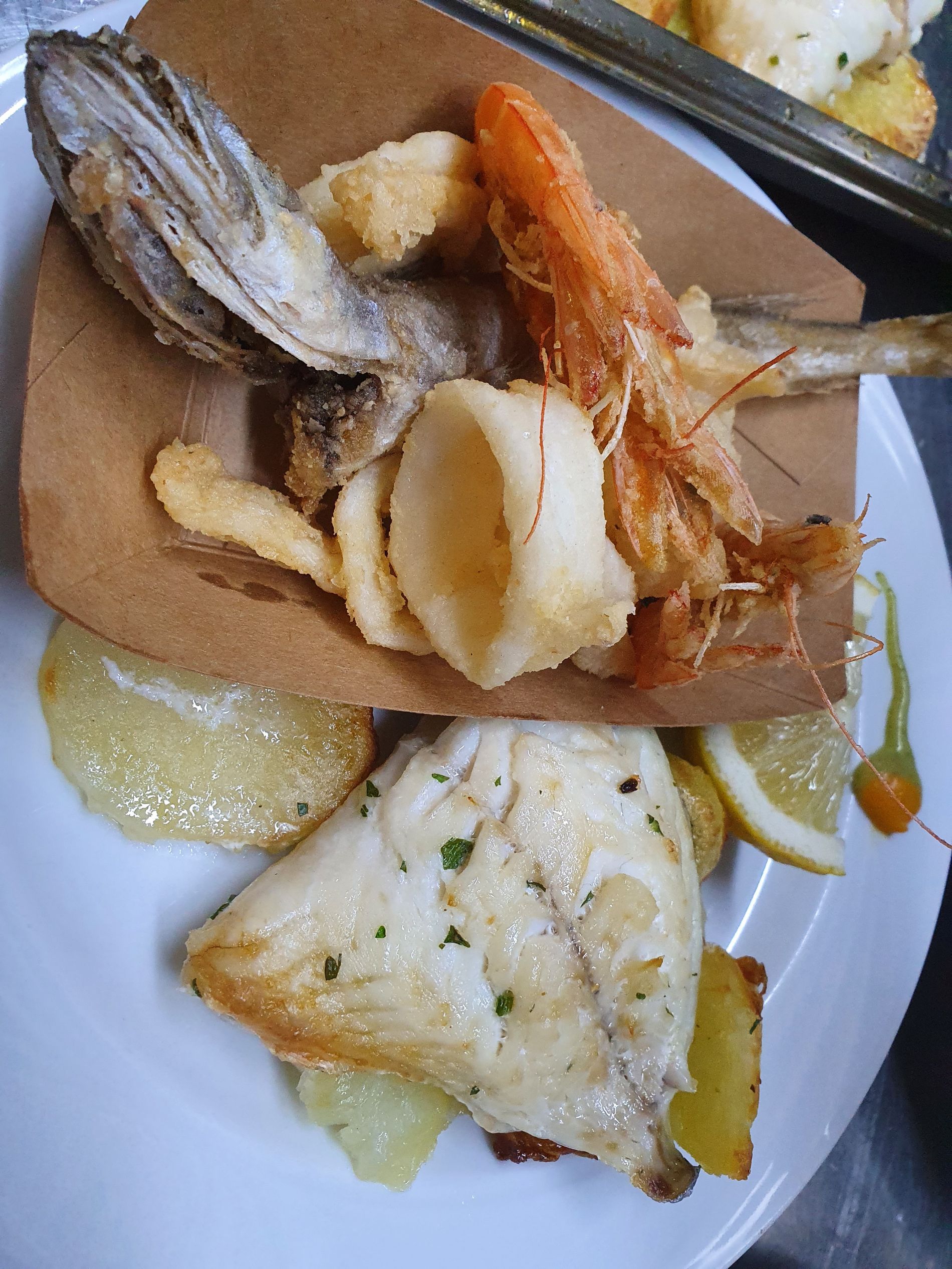 frittura di pesce e sogliola con patate