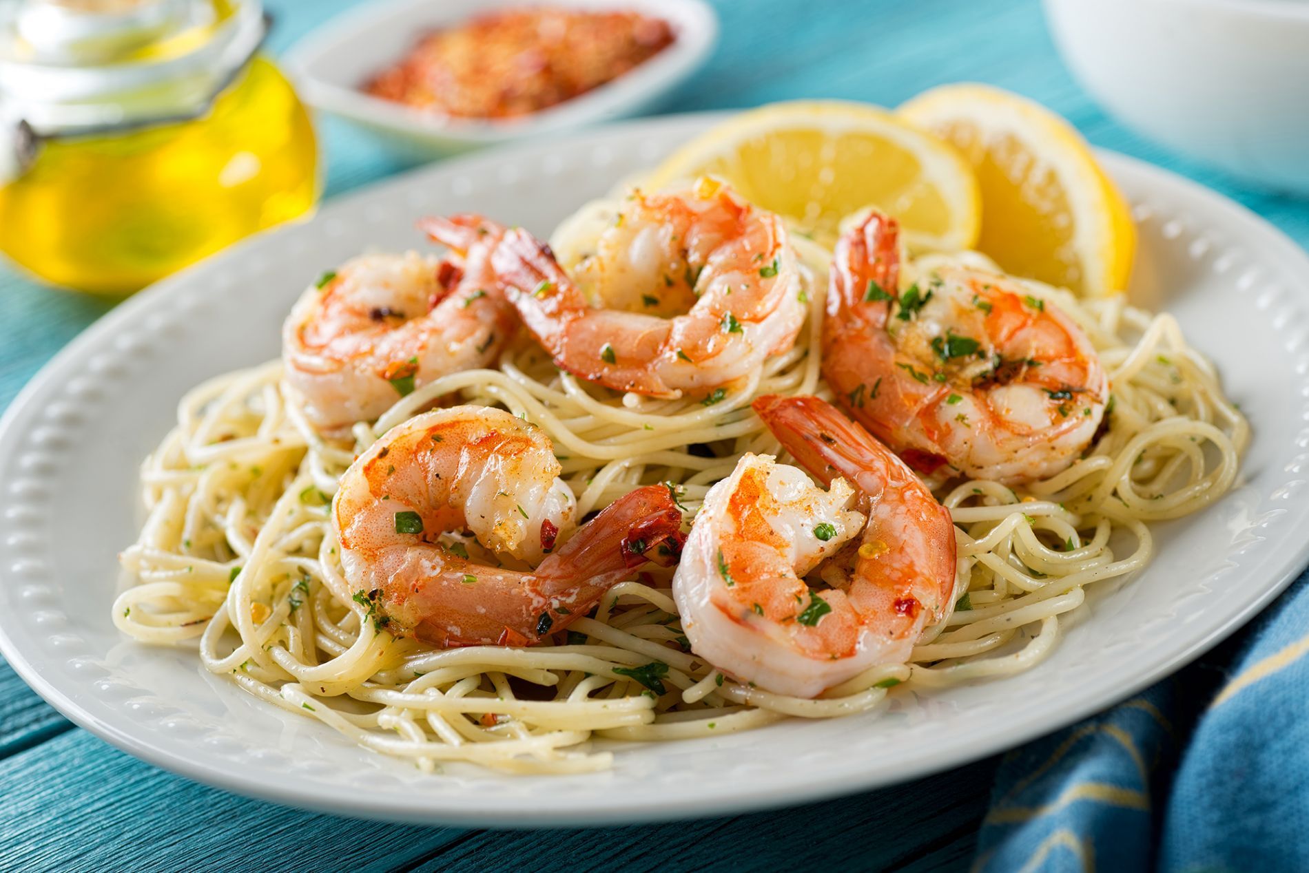 spaghetti con gamberetti