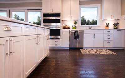 Kitchen Counter Wooden Floor — Flooring Company in Gaithersburg, MD Kitchen Counter Wooden Floor — Flooring Company in Gaithersburg, MD