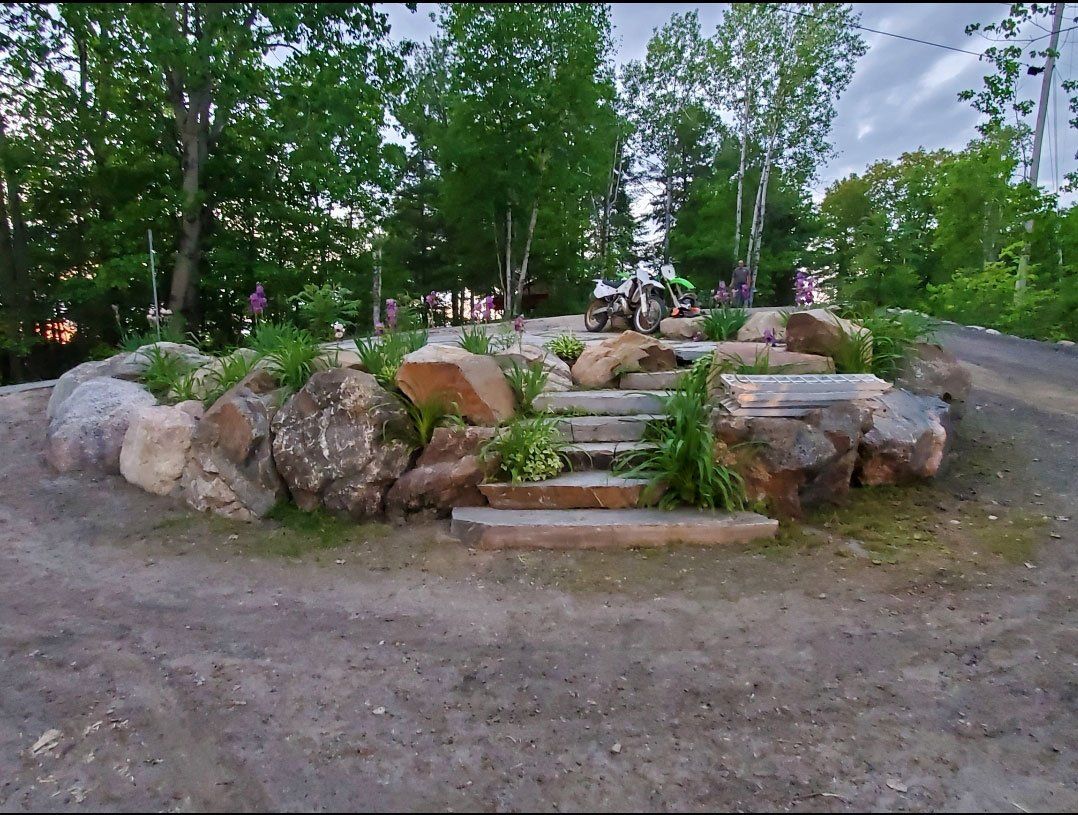 Driveway construction and landscaping