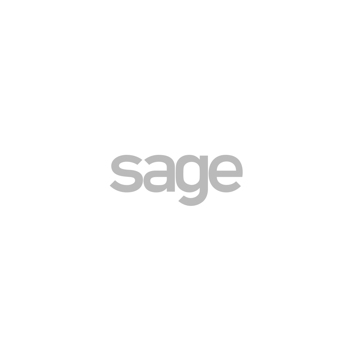 The word sage is written in gray on a white background.