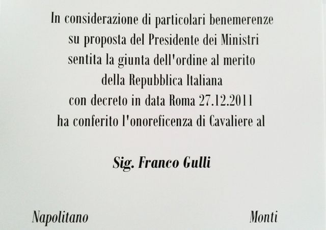 Onorificenza a cavaliere