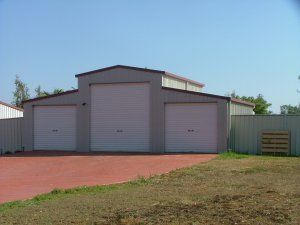 White barn garage door