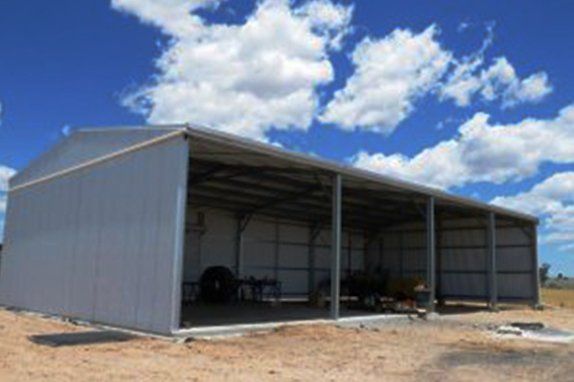 Industrial shed being built