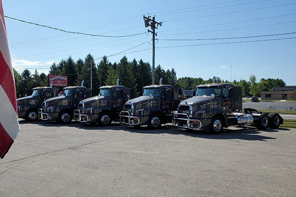 Trucks in a Row — Eden, WI — Baumhardt Sand & Gravel, Inc.