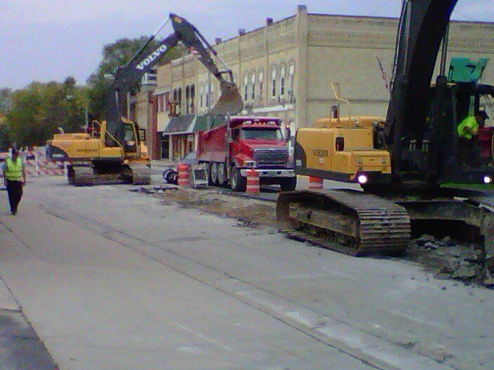 Excavators on Road Construction — Eden, WI — Baumhardt Sand & Gravel, Inc.