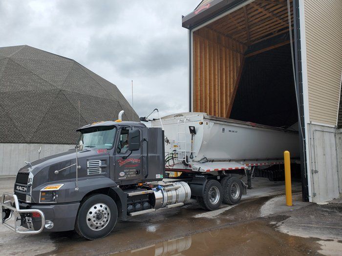Side View of Truck on Commercial Building — Eden, WI — Baumhardt Sand & Gravel, Inc.