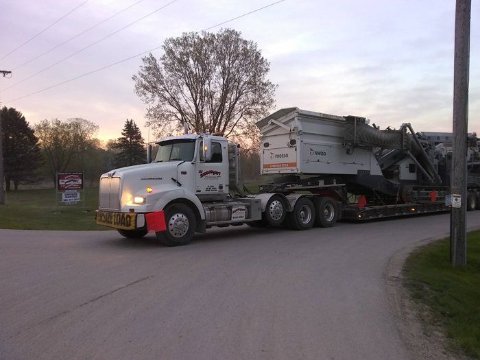 White Trailer Truck on the Road — Eden, WI — Baumhardt Sand & Gravel, Inc.