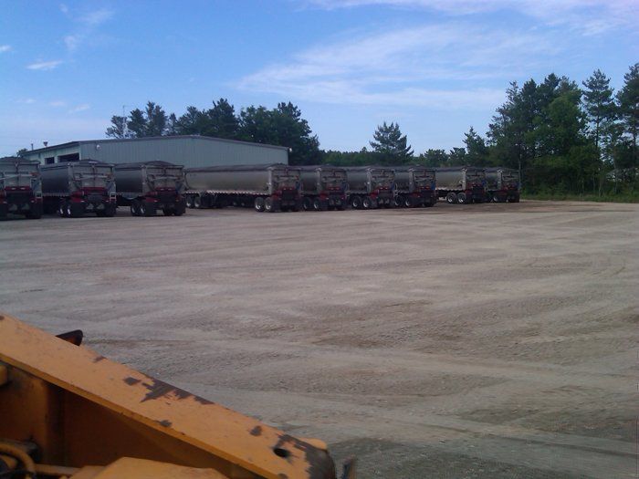 Parking Lot of Trucks — Eden, WI — Baumhardt Sand & Gravel, Inc.