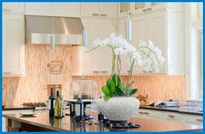 For expert carpentry and joinery in Shotts call B Ballantyne Joiners Harthill white flowers in a modern kitchen