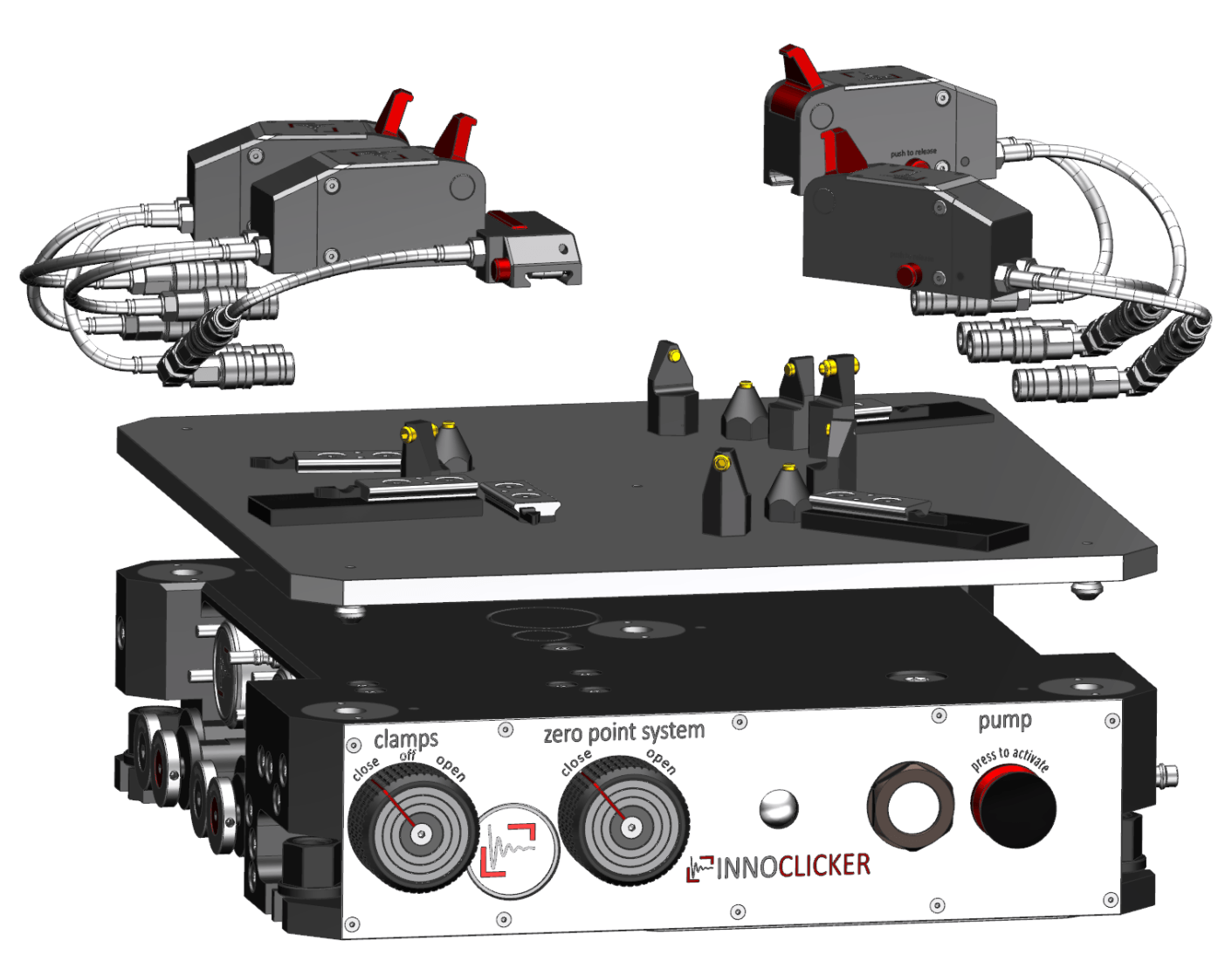 Innoclicker modulares Spannsystem Explosionsansicht