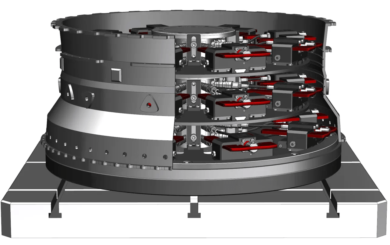 Modulares Spannsystem INNOFLOAT Schnittansicht Modulares Spannsystem für große dünnwandige Komponenten