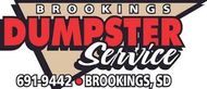 A logo for brookings dumpster service in brookings , sd