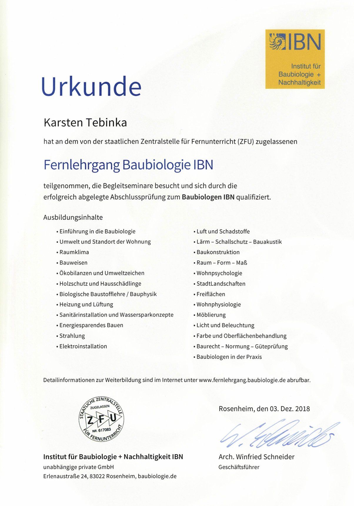 Es ist eine Urkunde mit der Aufschrift „Urkunde“.