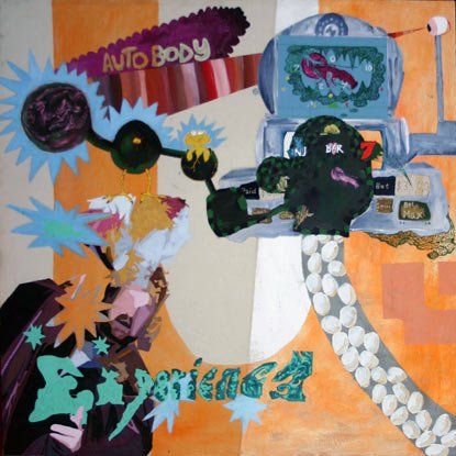 A painting with a sign that says auto body