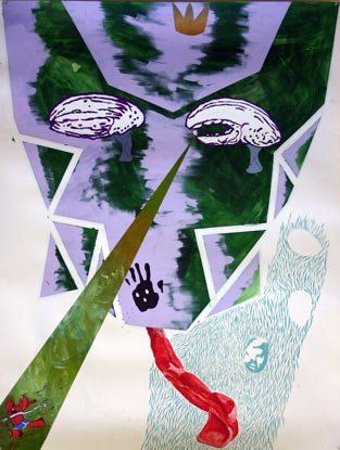 A painting of a man with a crown on his head