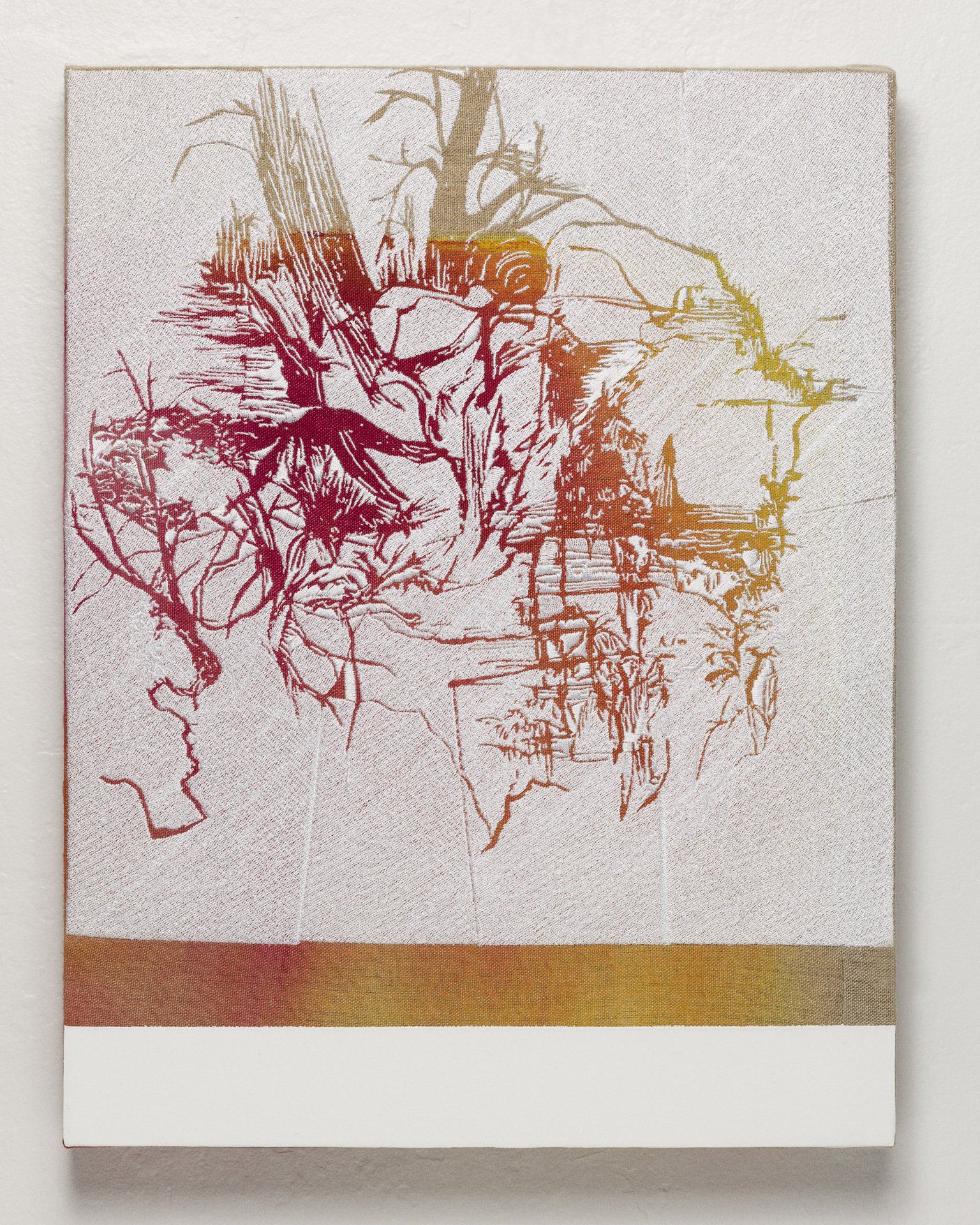 A painting of a tree on a white background