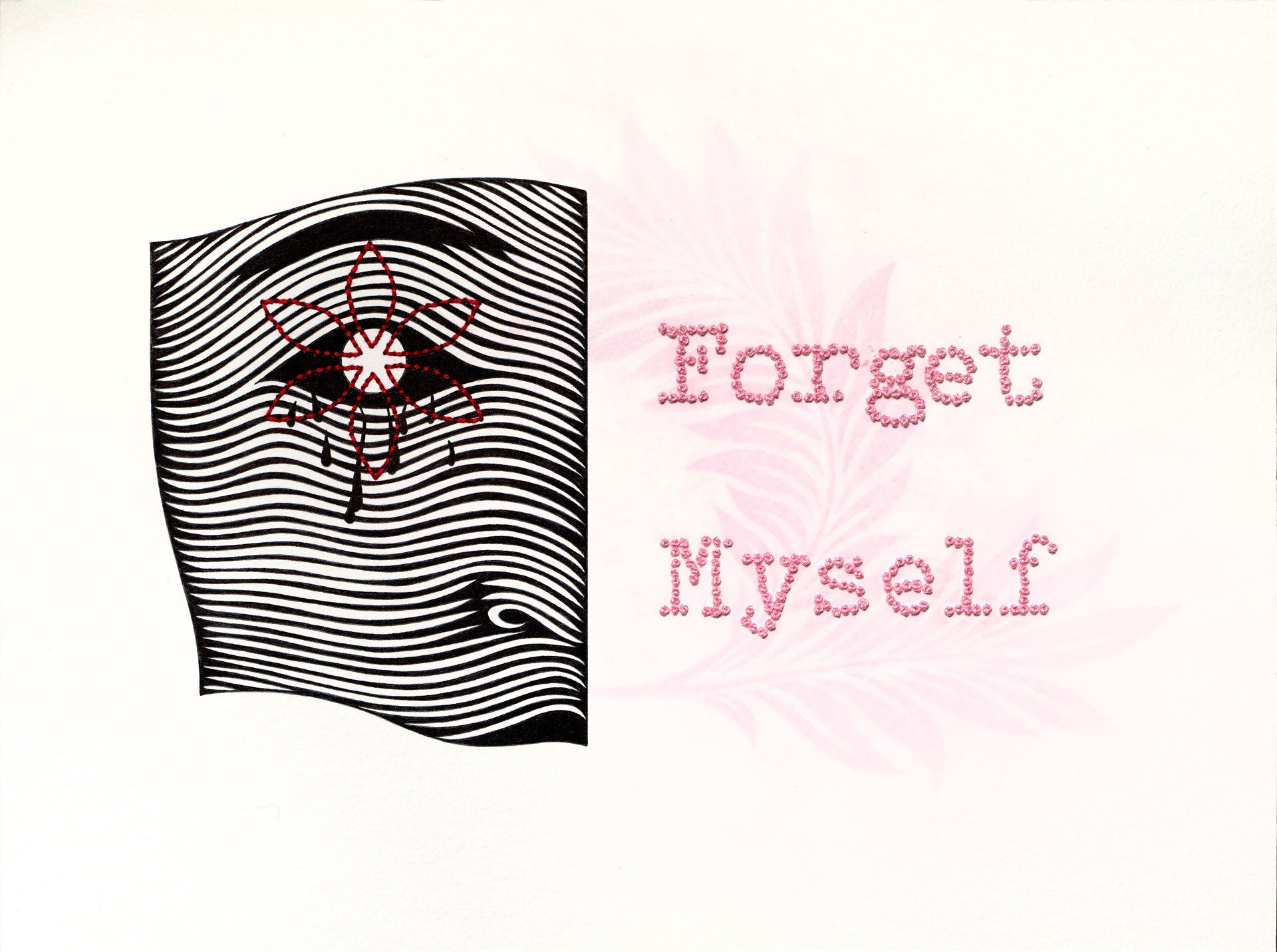 A drawing of a woman 's face with the words