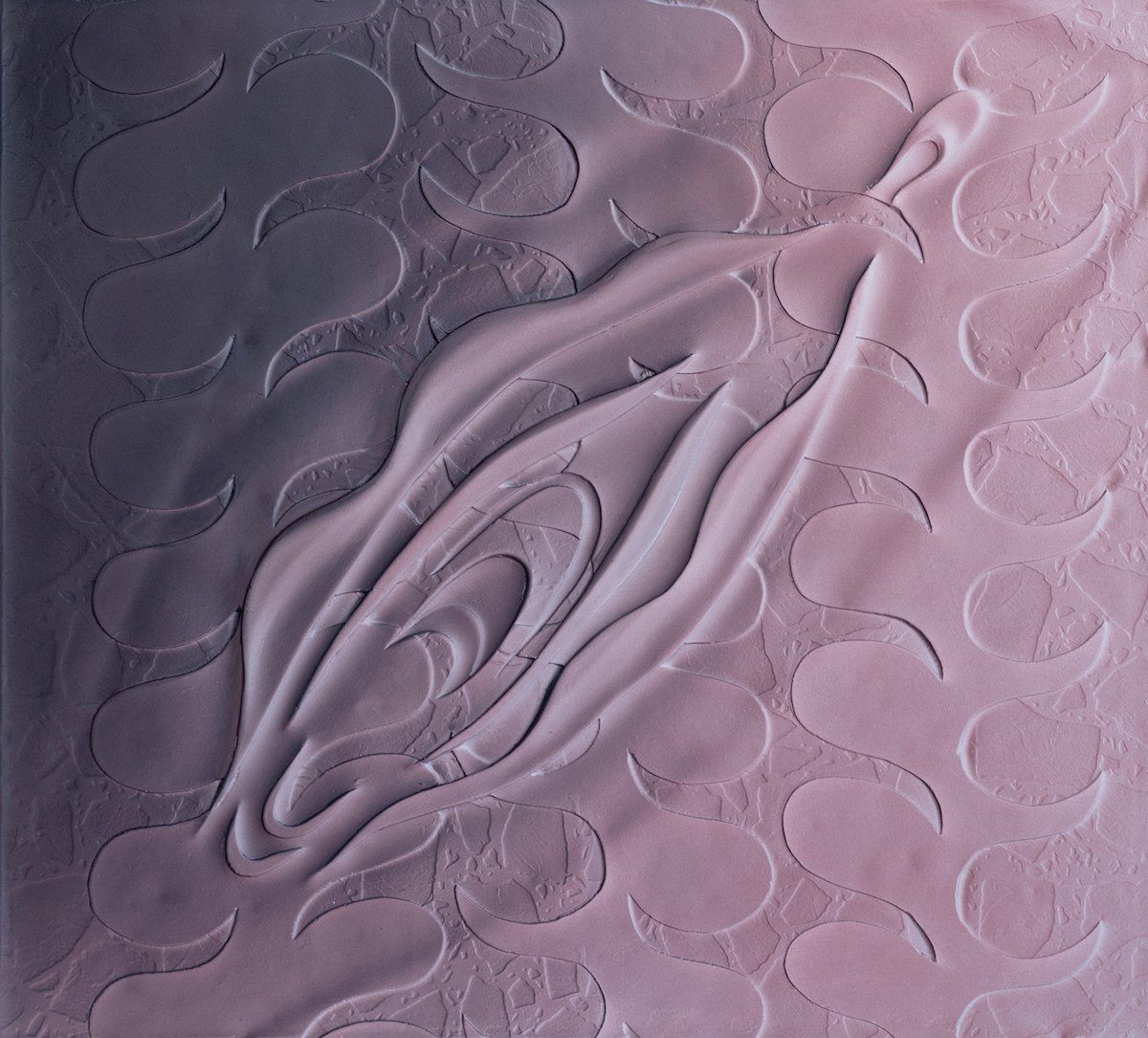 Close up picture of art with flowing lines and shapes.