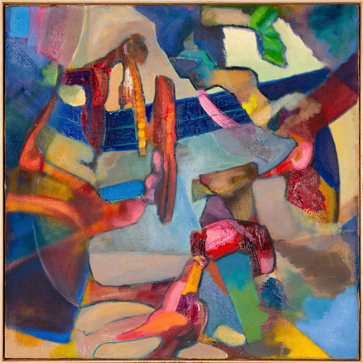 A painting with a lot of different colors and shapes