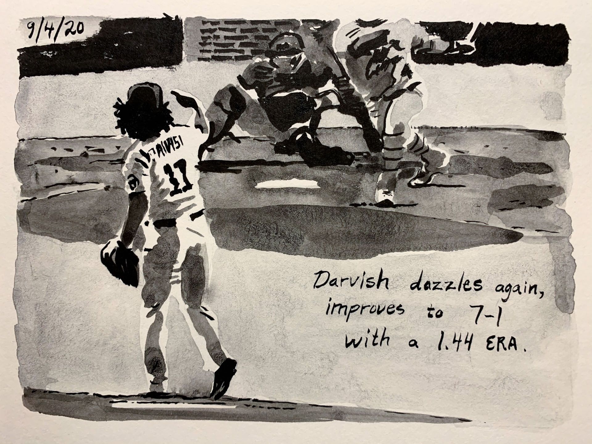 Darvish dazzles again improves to 7-1 with a 144 era