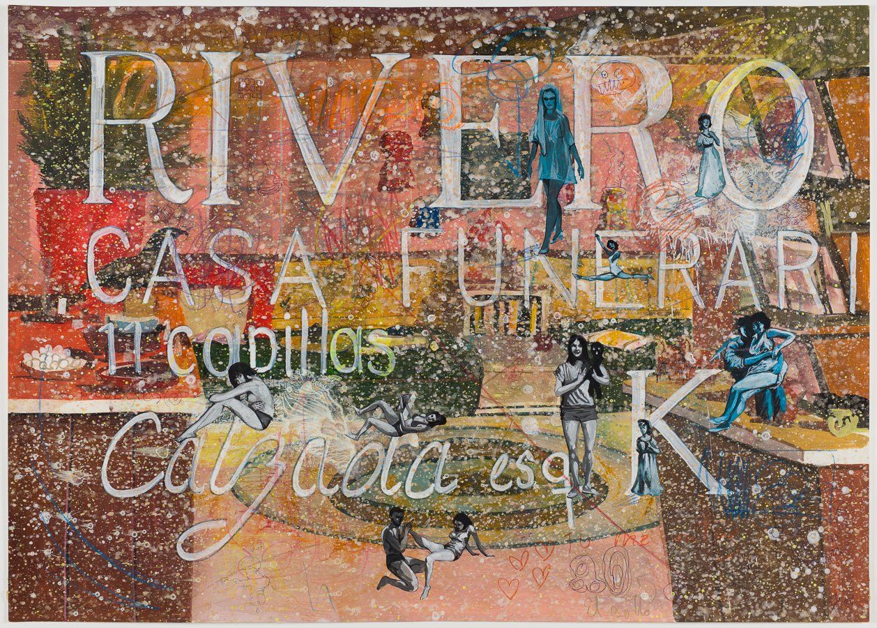 A colorful painting with the word rivero on it