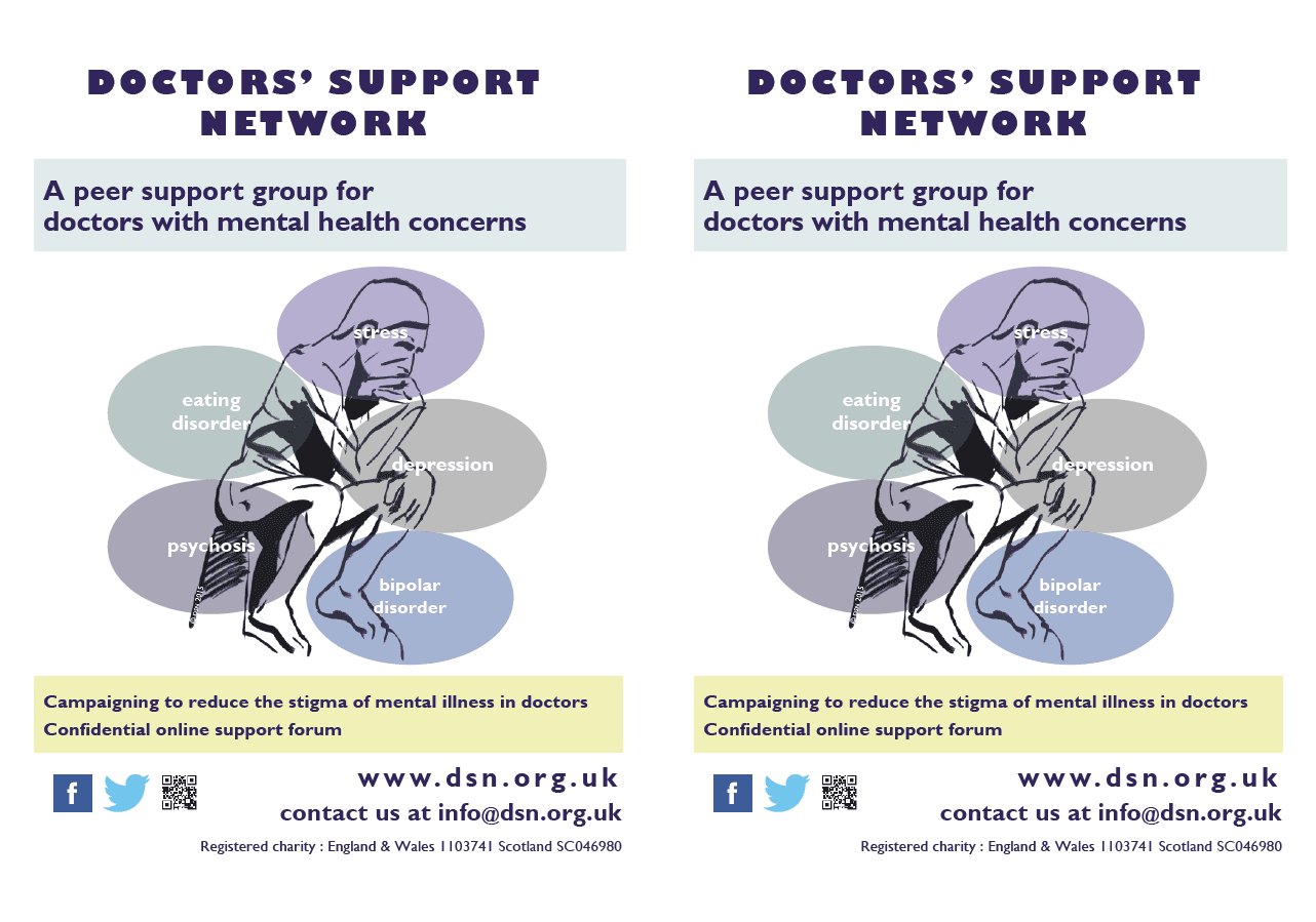 Doctors' Support Network 2017 DSN A5 poster mental health