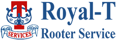 Logo for Royal-T Rooter Service. A red