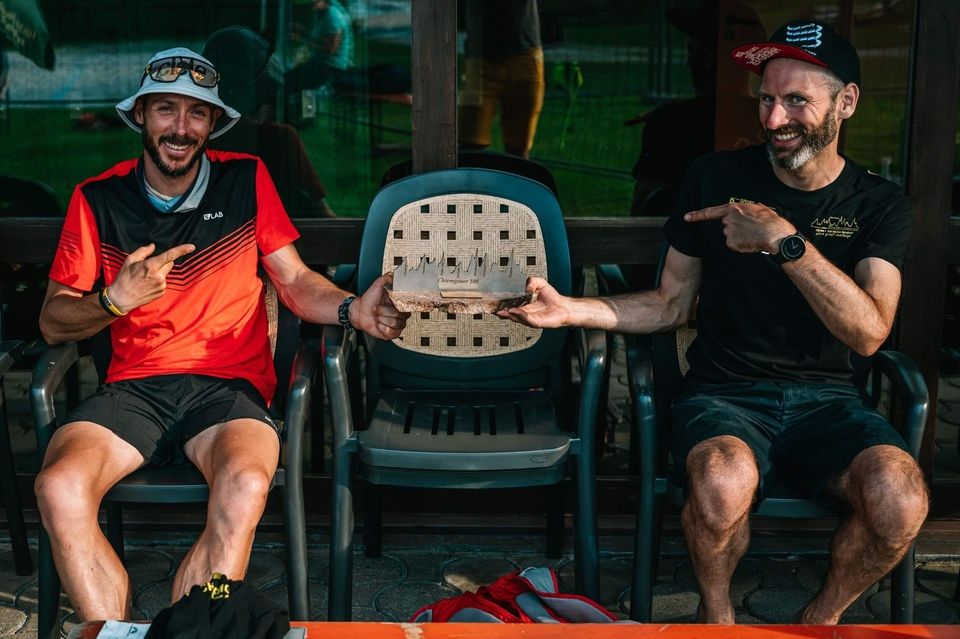 Matthias Krah and I after finishing (and winning) the 100 km and miles