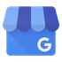 Google My Business logo: Blue shop icon with white 