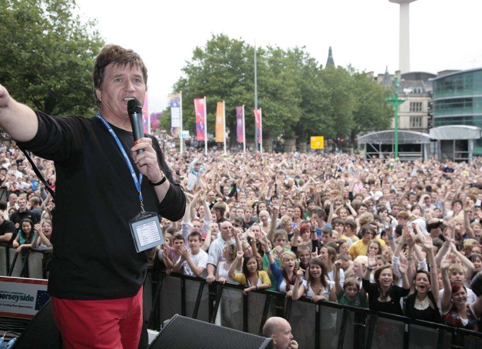 Hosting the main stage (55,000+) at the Mathew Street Festival, Liverpool, 2008