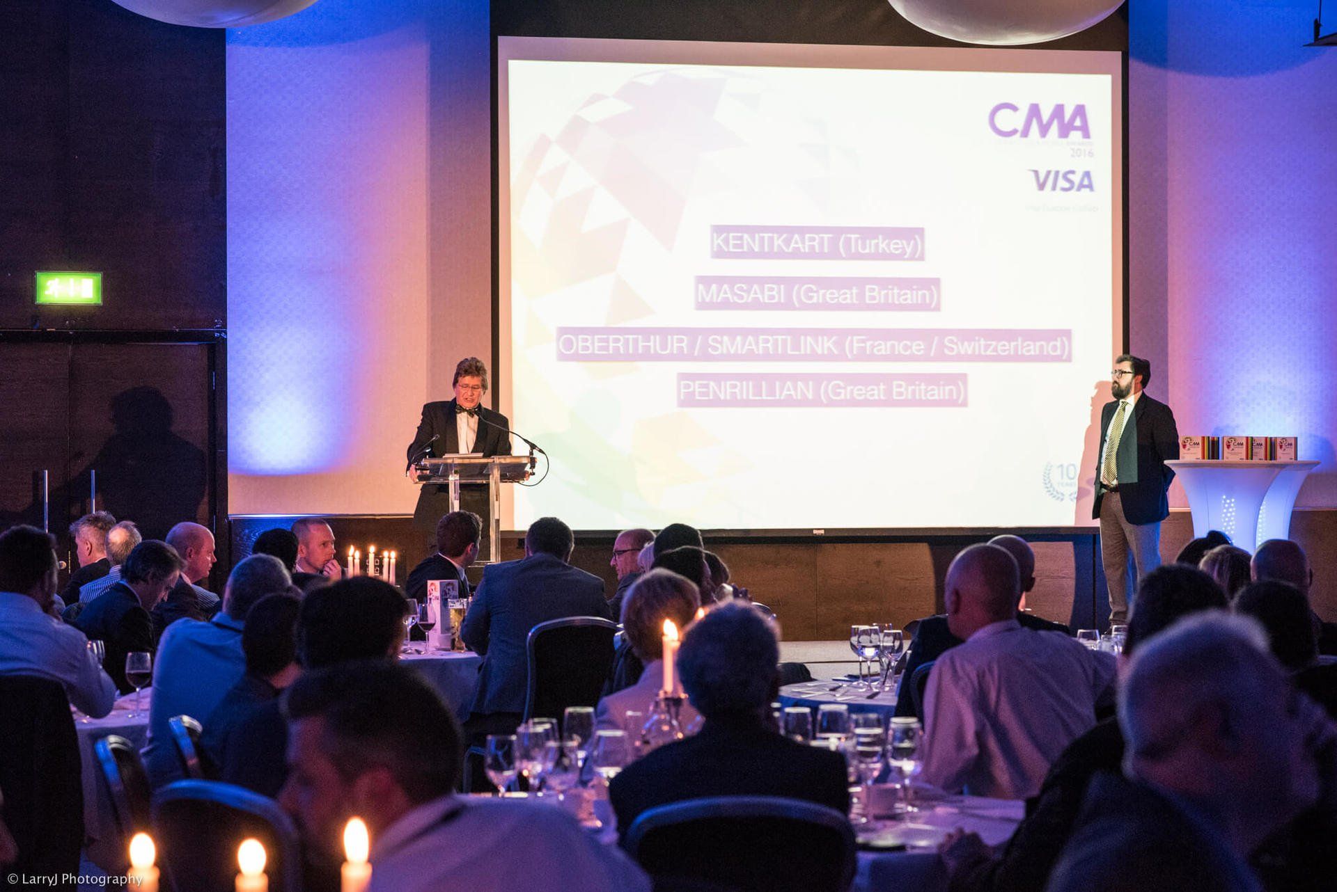 Hosting the European Contactless Technology awards at the Hilton Hotel, Tower Bridge, London, 2015