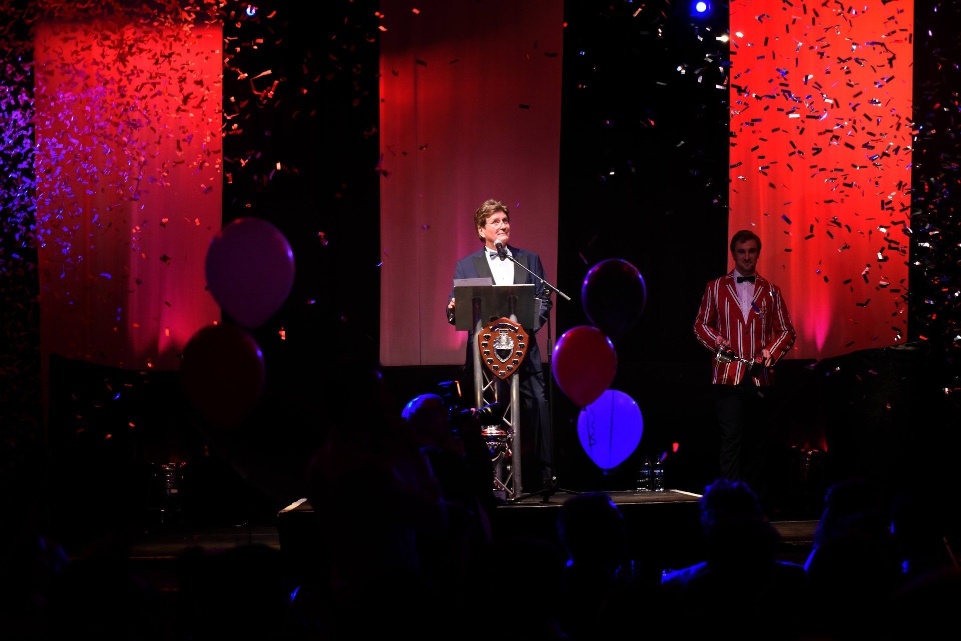 Hosting the annual Cardiff University awards, South Wales, 2015