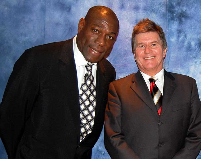 Frank Bruno, MBE, at a boxing club dinner, Abergele, North Wales, 2008