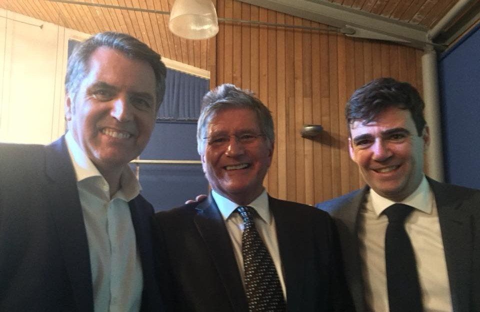 Hosting the launch of the 2018 Warrington Business Awards with the Mayor of Liverpool City Region, Steve Rotheram and the Mayor of Greater Manchester, Andy Burnham.