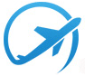 A blue airplane is flying in a blue circle.