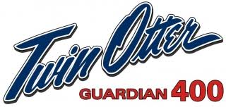 The logo for twin otter guardian 400 is blue and red.