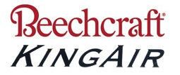 The logo for beechcraft kingair is red and black on a white background.