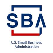 The logo for the u.s. small business administration is blue and red.