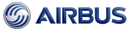 The airbus logo is blue and white on a white background.