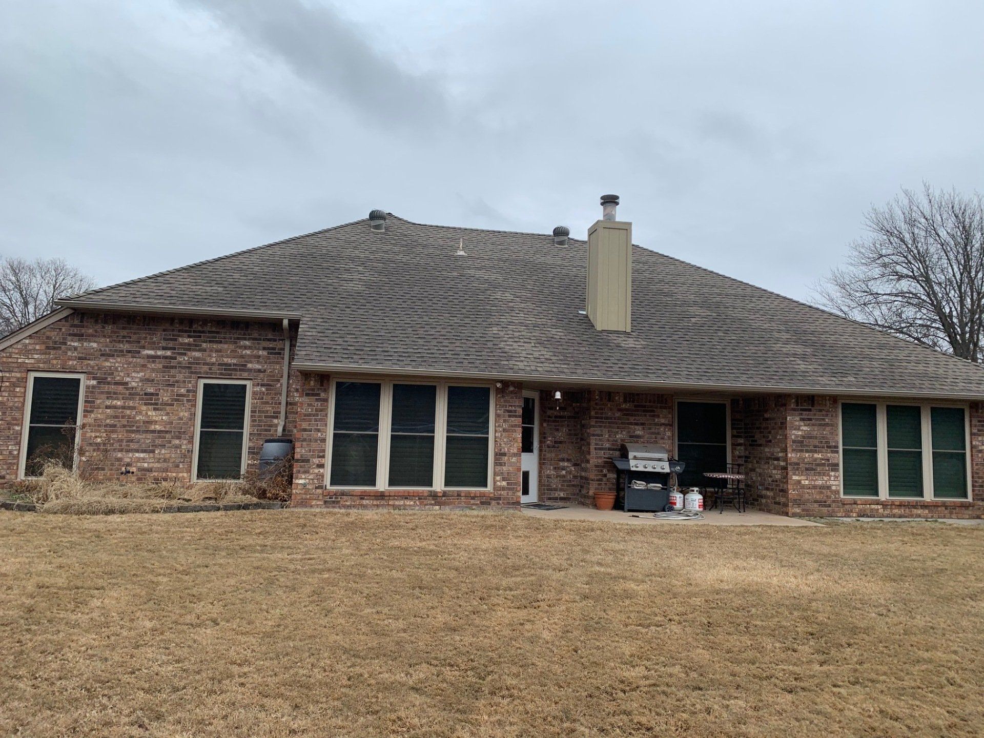 large brick ranch home