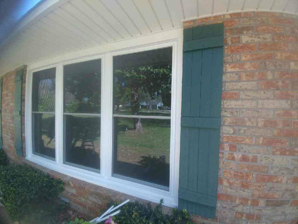 brick house green shutters