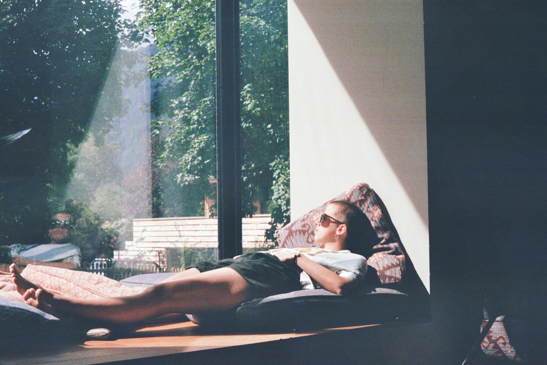 person relaxing at home for varicose veins