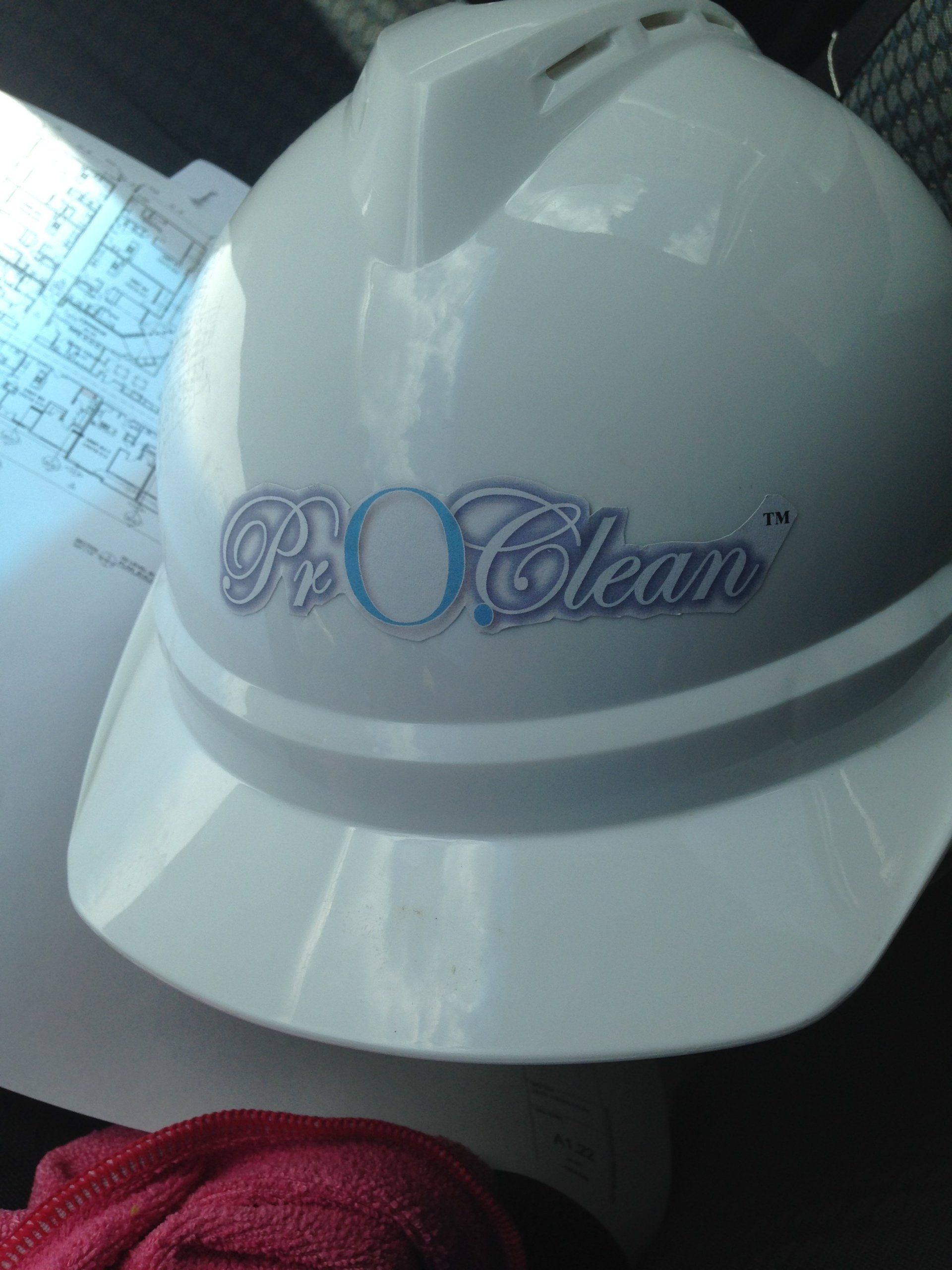 White hard hat with 